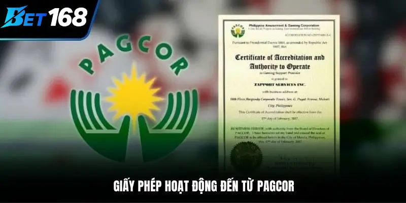 Giấy phép hoạt động hợp pháp từ PAGCOR