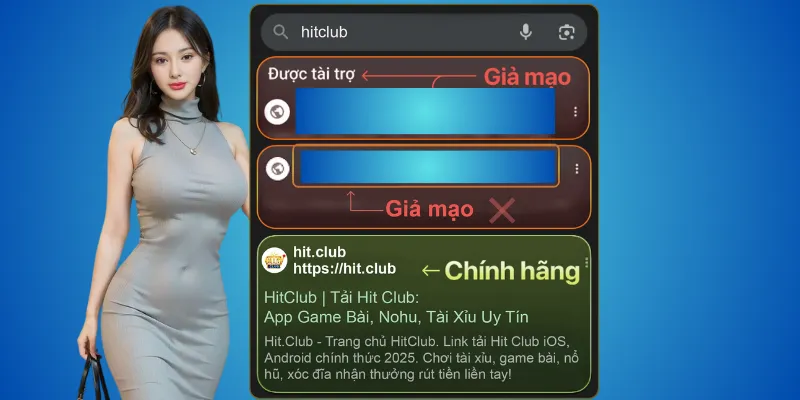Các dấu hiệu của trang Hitclub giả